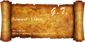 Gamauf Timur névjegykártya